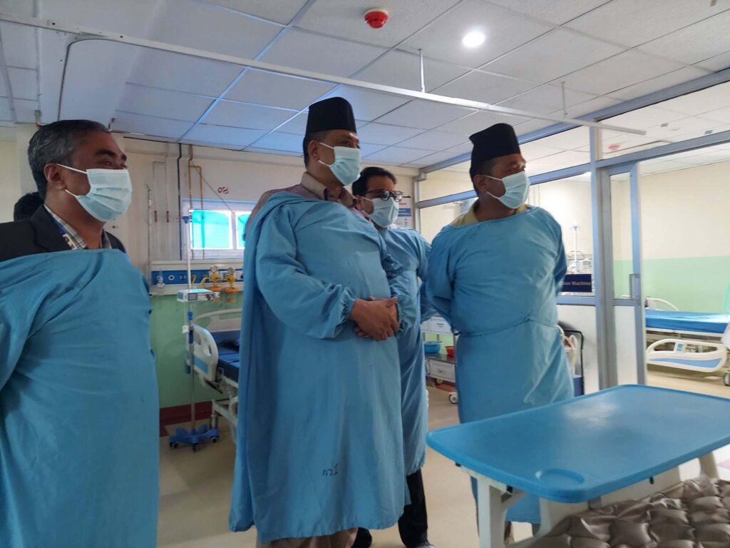 वागमती प्रदेशका मुख्यमन्त्री ईन्द्र बानियाँले आज भक्तपुर अस्पतालको अवलोकन